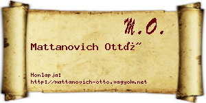 Mattanovich Ottó névjegykártya