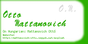 otto mattanovich business card
