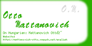 otto mattanovich business card